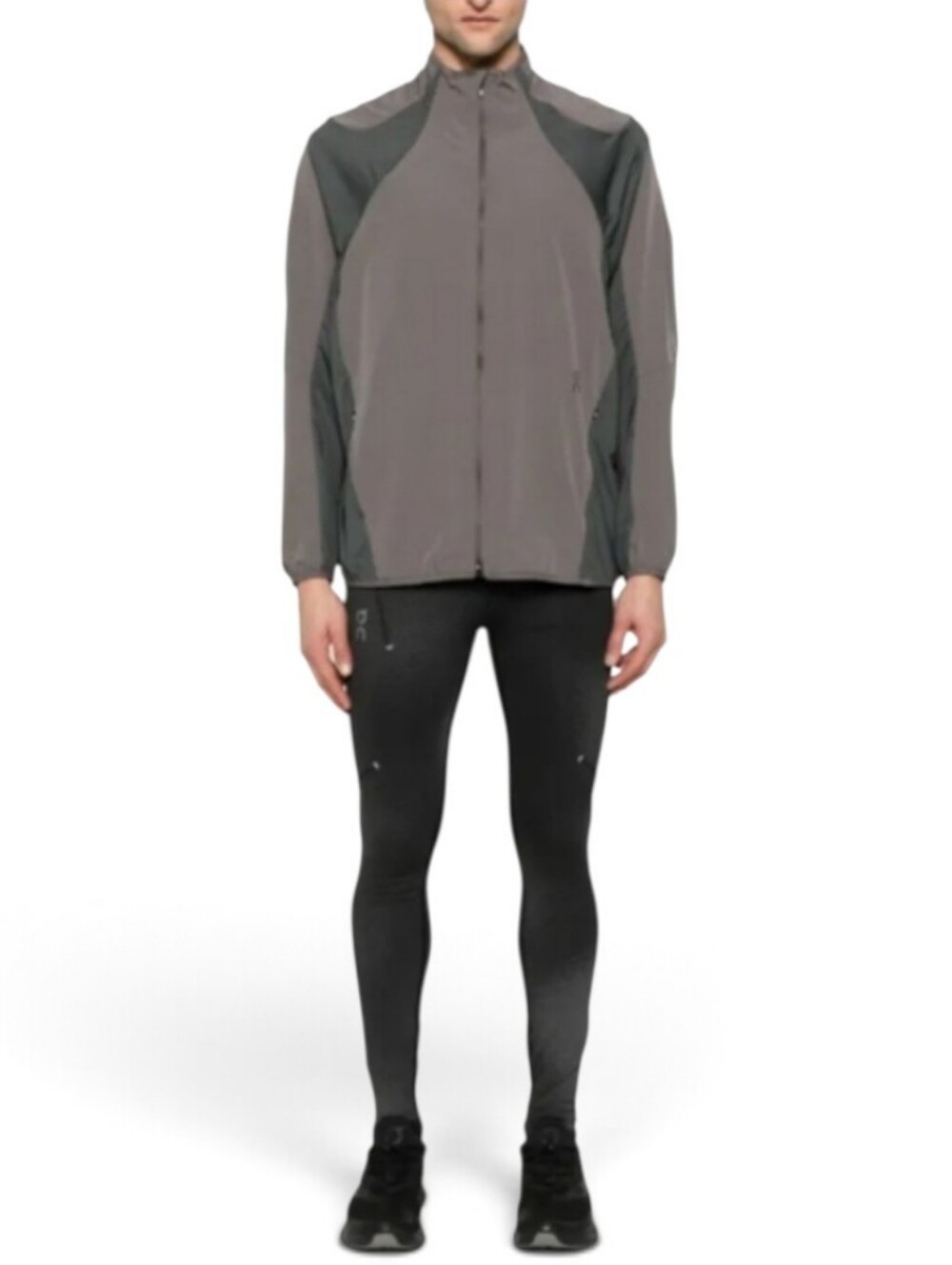 On Running Gray Windbreaker Lightweight Performance Jacket
